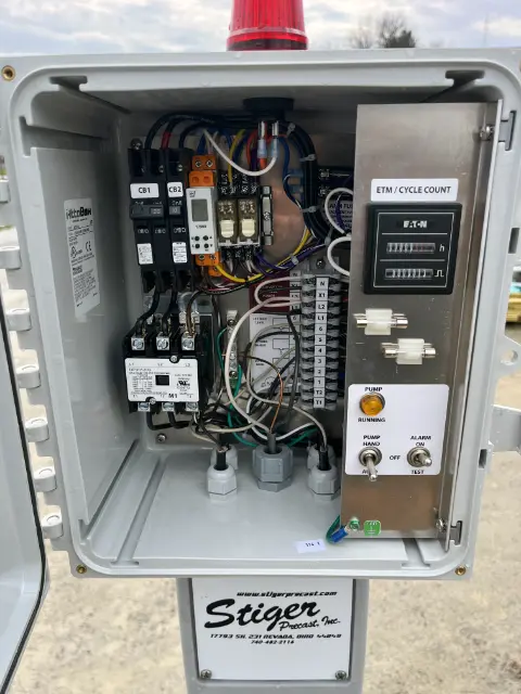 open view of control panel