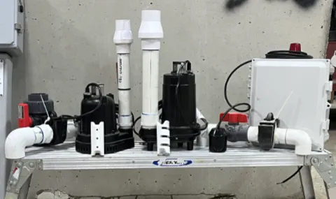 two Champion pumps with accessories