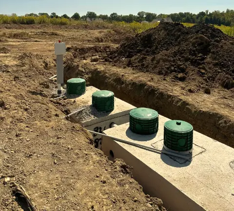 septic tank with added control panel